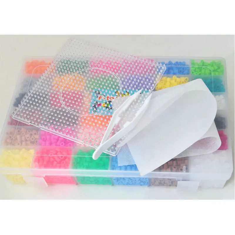 36 цветов Hama Perler Beads 12000 шт. набор 5 мм Fuse (1 шаблон + 1 железная бумага пинцет)
