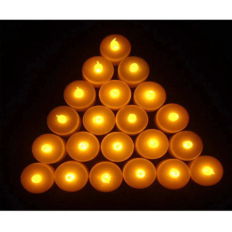 30 x желтый теплый Мерцающий СВЕТОДИОДНЫЙ светильник для чая свечи без пламени