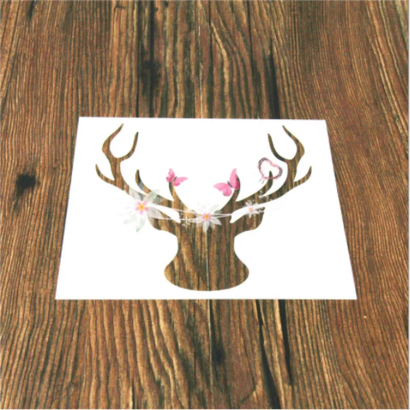 1 шт. многоразовый трафарет в форме рождественского лося для самостоятельного