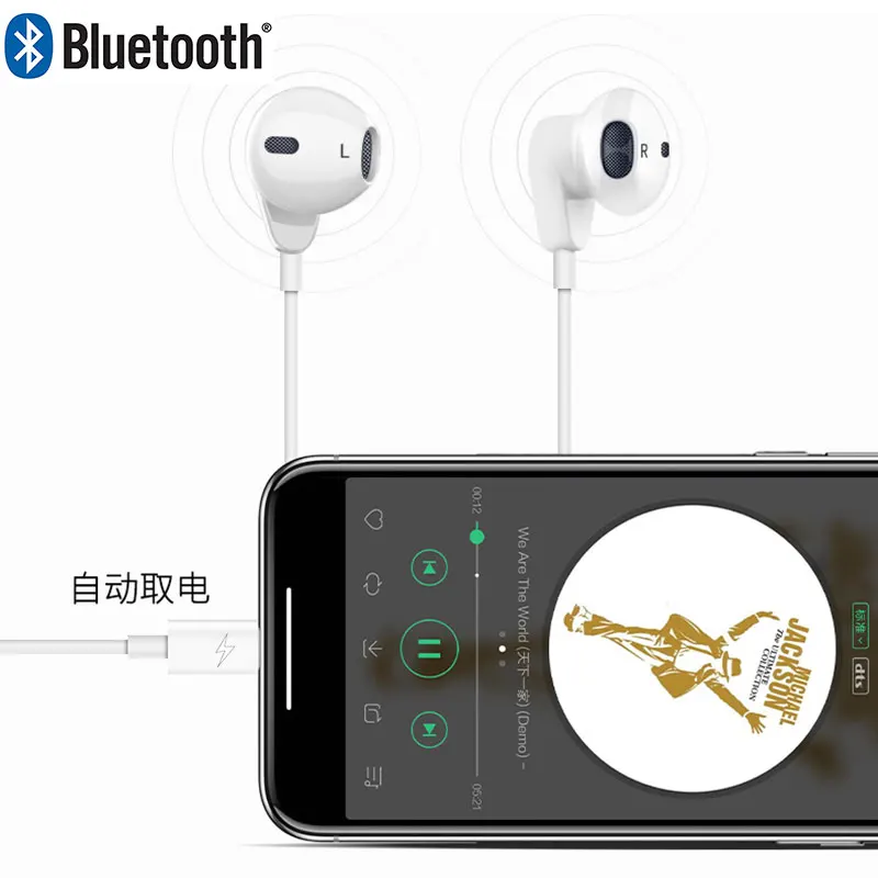 Новые Bluetooth наушники с всплывающим соединением в ухо для i Phone X XR XS Max 8 7 микрофоном
