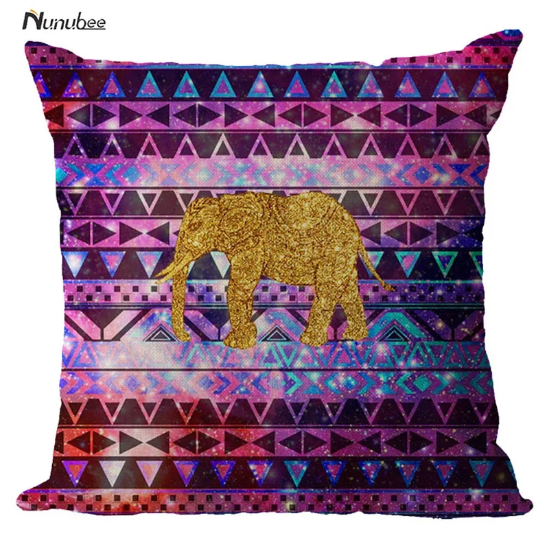 Симпатичные Красочные Индии Слон Наволочки материал хлопок лен сиденье стула и