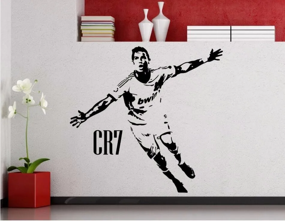 CR7 Ronaldo футбольная звезда спальня декоративные настенные наклейки ПВХ охраны
