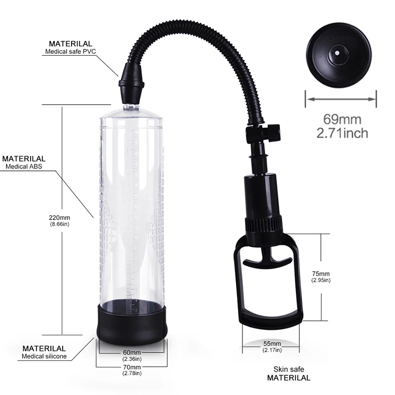 Male Penis Pump Sex Shop Erotic Toys For Men Erection Enlargement Trainer Vacuum Intimate Adult Products | Красота и здоровье