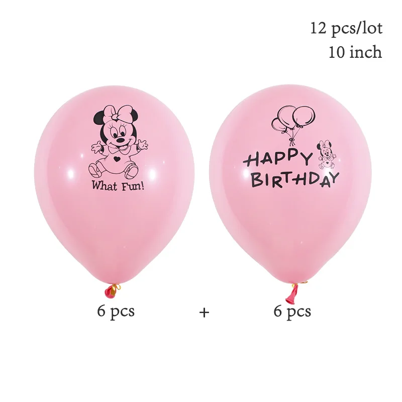 12 pcs minnie Микки Минни воздушные шары в форме мыши Детские вечерние Мультяшные воздушные шары для мальчиков и девочек на день рождения украшения прозрачные конфетти воздушные шары - Цвет: 12 pcs minnie