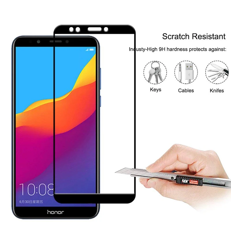 Защитное стекло закаленное для Huawei Honor 7C Pro 7CPro C7 7 защитная пленка|Защитные стёкла