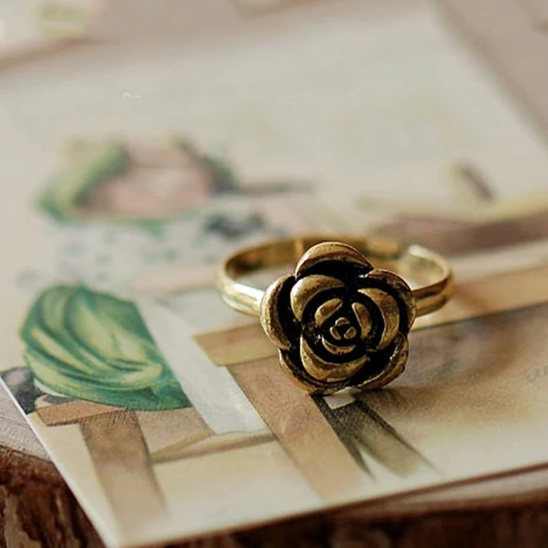 Женское кольцо в виде розы с изменяемым размером|rose ring|delicate ringring ring |