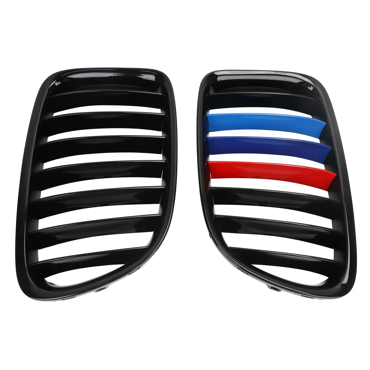Front Bumper Grill Cover For BMW E84 X1 SUV 2010 - 2015 Gloss Black M-color Car Grille Kidney Grills Trim Car-P343 # CASE | Автомобили и