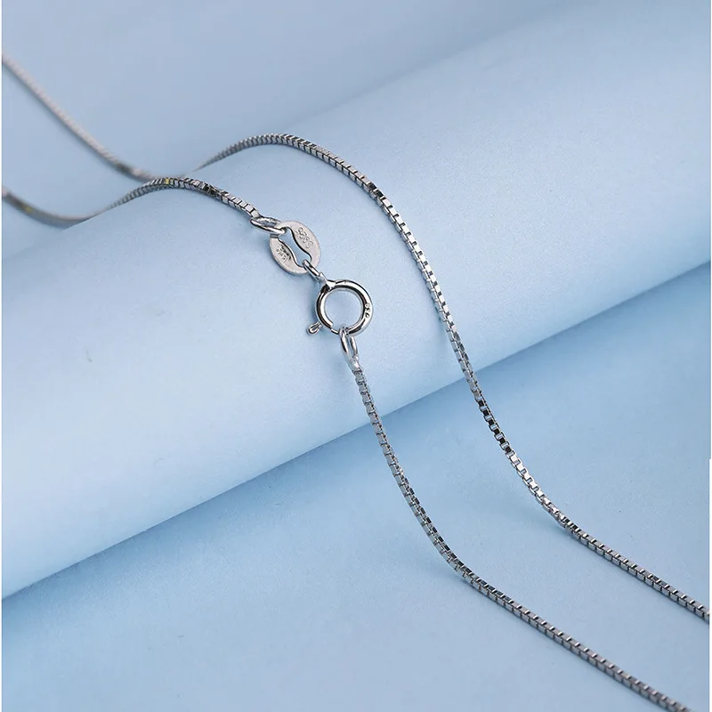 

wholesale 10pcs/lot 925 Sterling Silver 0.7mm Box Chain Necklace for Women Girls men 40cm-60cm,925 silver Jewelry gold / silver