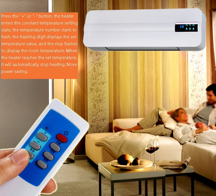 Wall-mounted Electric Air Heater Fan Wall Hanging Warm Cool Wind Blower Warmer Room Ceramic Thermal Heating Stove Radiator
