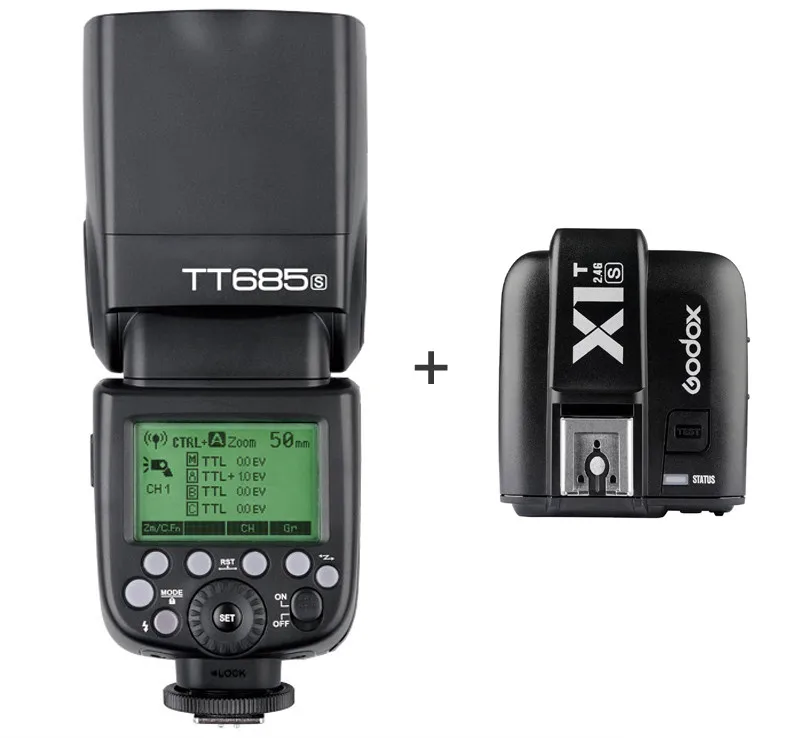 TT685S with X1T-S Беспроводная вспышка Godox TT685S 2,4G HSS ttl GN60, триггерный передатчик X1S для камеры sony A58 A7RII A7II A99 A9 A7R A6300 - Цвет: TT685S with X1T-S