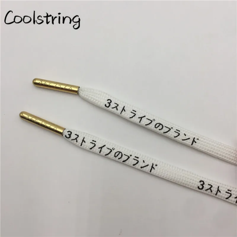 Coolstring 4 шт./1 комплект блестящие бесшовные толстовки шнурки металлические Aglets лазерные японские буквы Одежда DIY шнурки советы