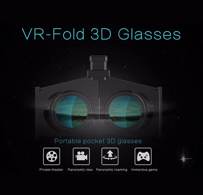 VR Fold Очки виртуальной реальности 3D фильмы игры очки Портативные складные VR для 4,"-6" Android IOS смартфон