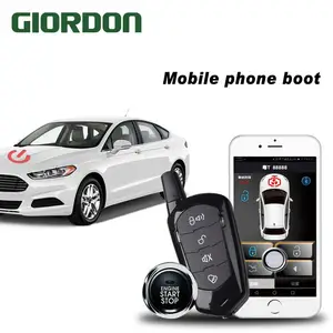 universal auto parts mobile phone remote start button start pke keyless access system with engine hidden lock function free global shipping