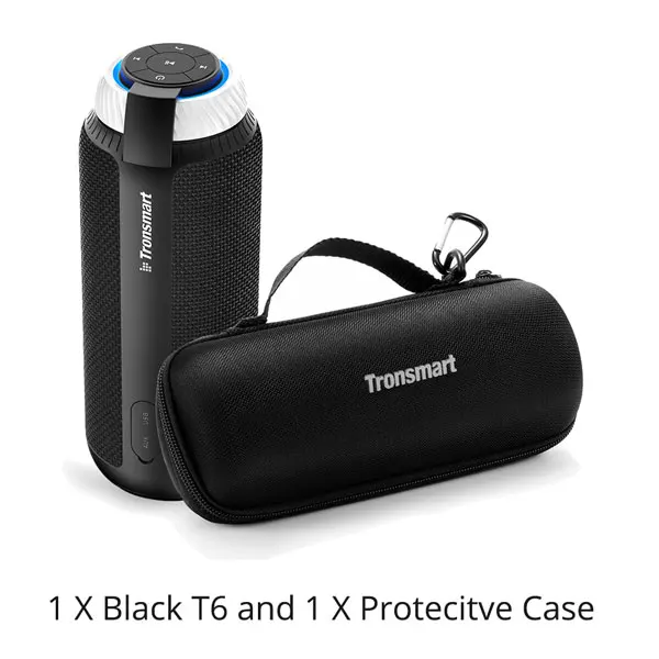 Black T6 with Case Tronsmart элемент T6 Динамик Bluetooth 4,1 Портативный Динамик Беспроводной аудио приемник с динамиками USB AUX с переносной чехол - Цвет: Black T6 with Case