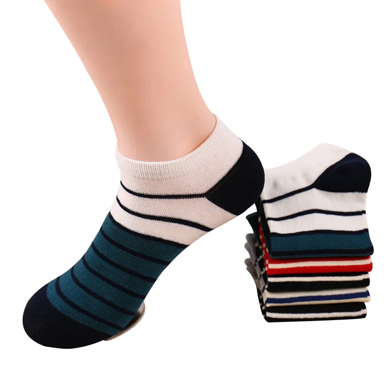 

5 Pairs Male Socks Fashion Neatly Striped Cotton Ankle Socks Durable Best Quality Striped Men Cotton Sock Casual Vintage Meias