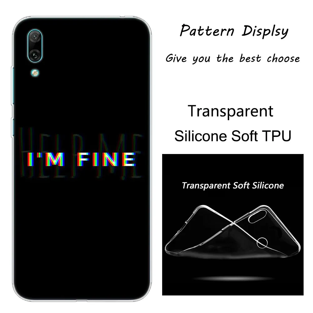 Горячая Распродажа, мягкий силиконовый чехол для телефона I am fine, для huawei mate 10 20 Lite Pro Enjoy 9S Y9 Y7 Y6 Y5 Pro, Мода