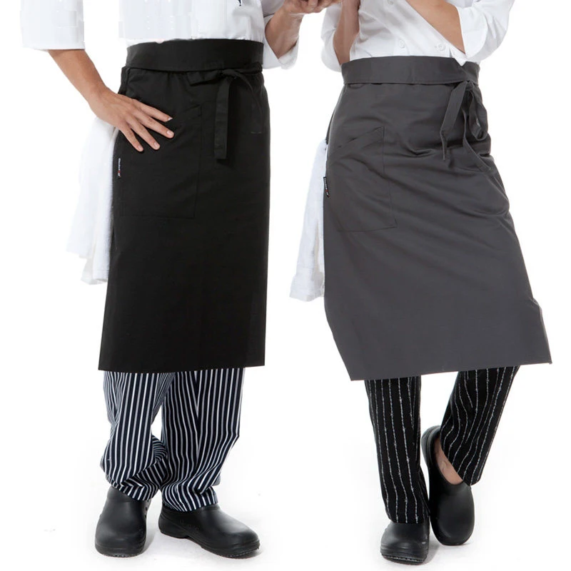 

Фартуки для официанта, кухонный фартук для официанта, отеля, ресторана, кухни, полуобхват груди, черный цвет, для официанта