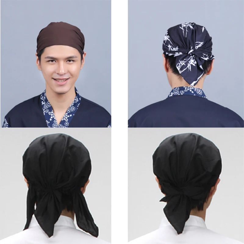

Japanese Ramen Noodle Restaurant Bar Sushi Chef Unisex Waiter Hat Turban Cap Wholesale Men Women Kitchen Cooking Workwear Caps