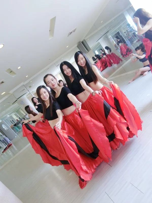 Женское платье для танца живота длинная юбка красного и черного цветов|belly dance