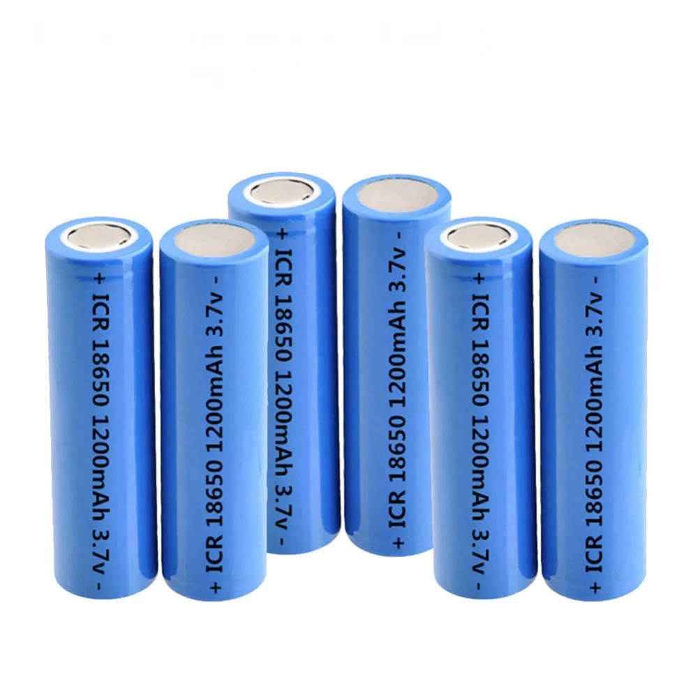 ICR18650 3.7V 1200mAh Li ion rechargeable battery 18650 for Led Flashlight Headlight Torch power electronics Lithium batteries |