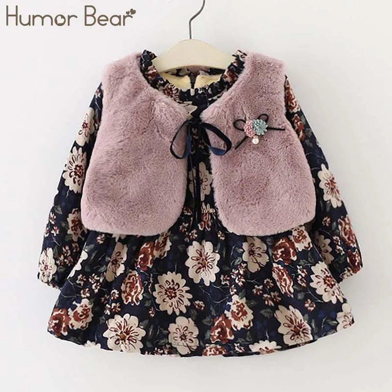 Humor Bear/ г. Осенне-зимняя одежда; платье принцессы для маленьких девочек; бархатное платье с длинными рукавами; вечерние платья; одежда для малышей
