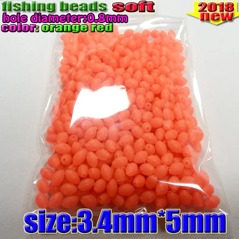 2018 fihsing plastic luminous fishing beads glow in the dark 2*3 3*4----12*16mm more size choose color is orange red