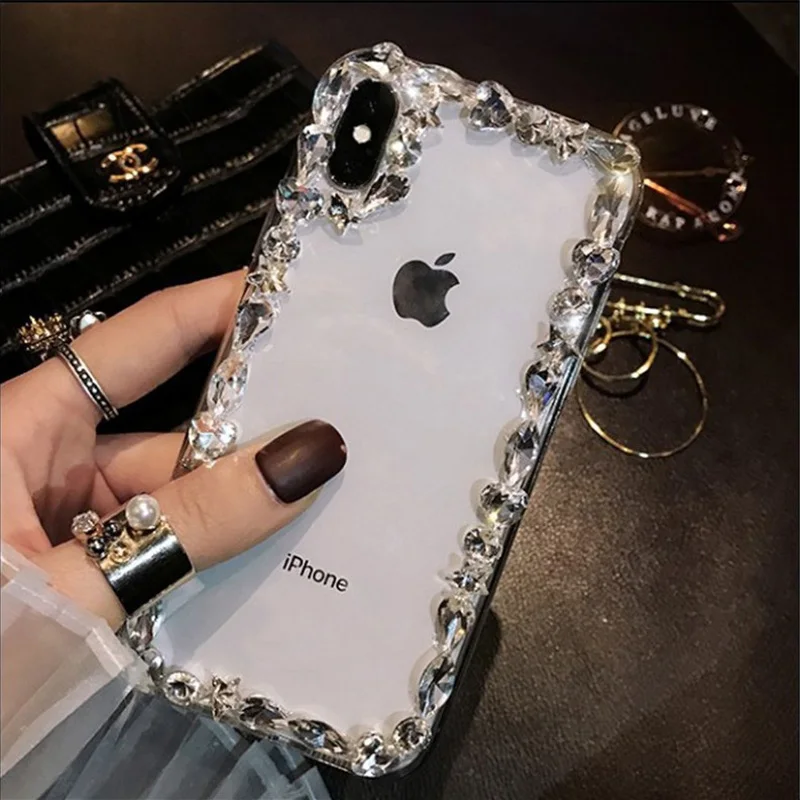 Блестящие алмазные чехлы для телефонов iPhone 11 Pro Max 8 7 6 6S Plus X XS MAX XR ясное прозрачное