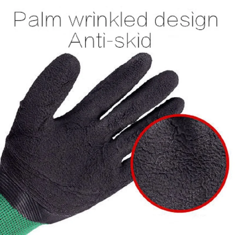 

5/12 Pairs Men Safety Work Gloves Anti-skid Wear-resistant Latex Protective Breathable Mechanic Repair Transport Farming Gloves