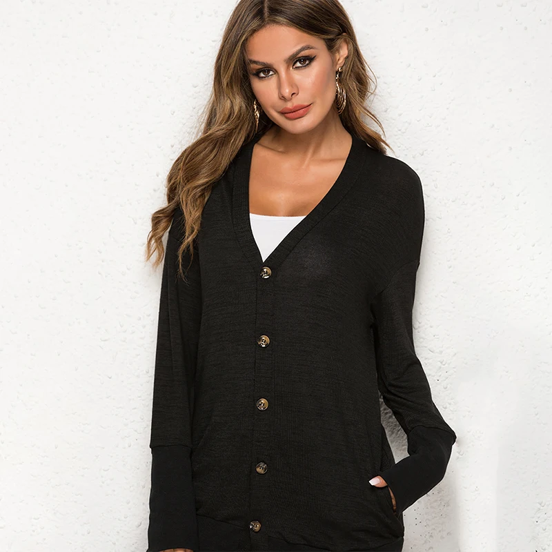 

Long Cardigan Women Sweater Long Sleeve Slim Casual Jacket Pocket Knitted Sweater Solid Patchwork Outerwear Sweaters Woman