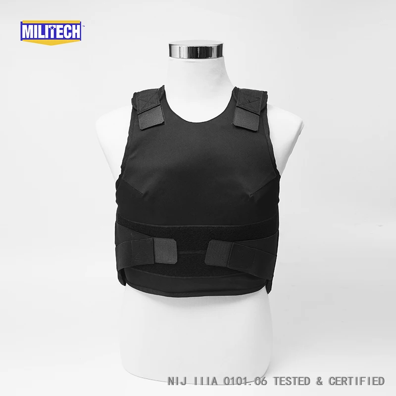 Militech черный женский NIJ IIIA 3A 0101 06 & 07 HG2 скрываемый арамидный пуленепробиваемый