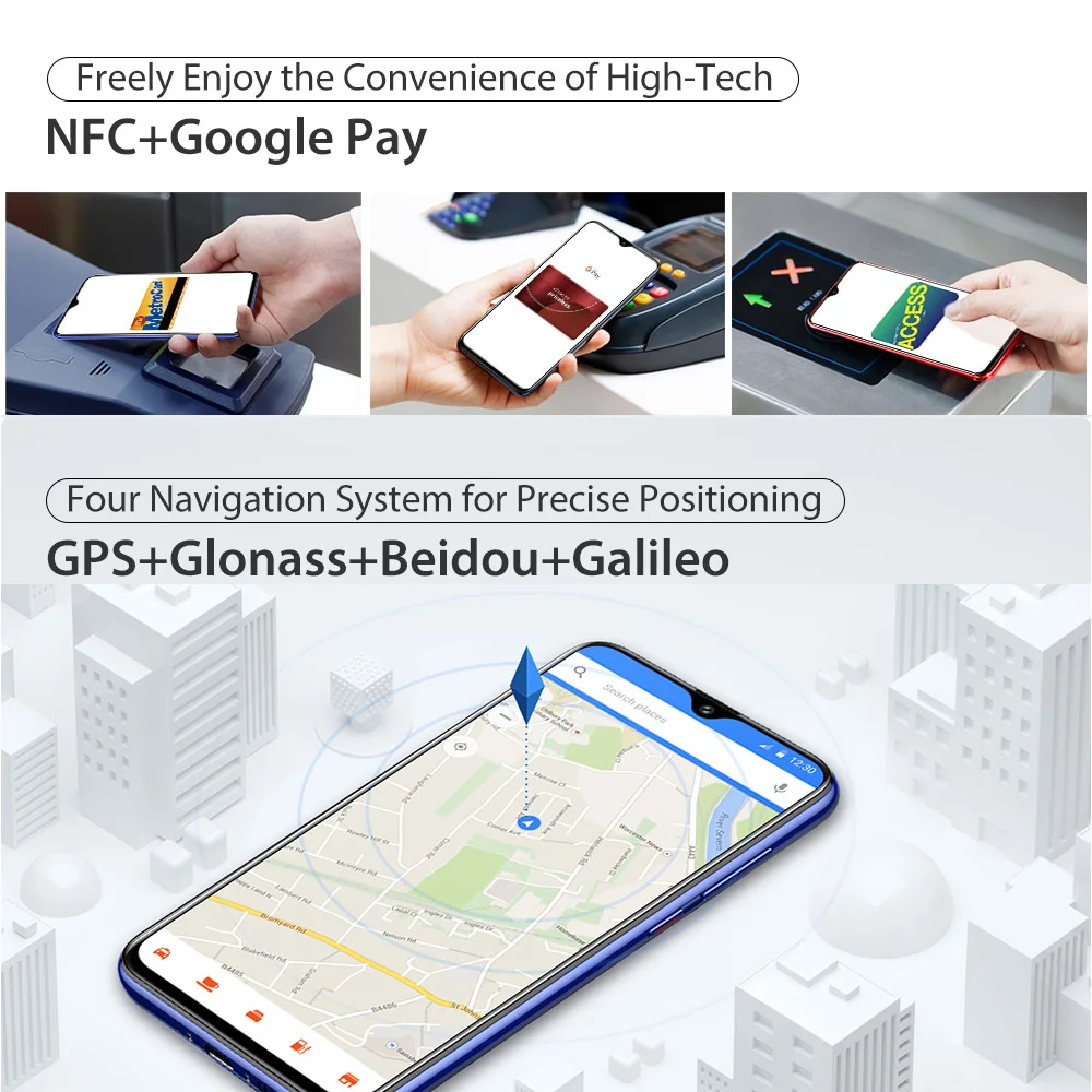 Ulefone power 6 6,3 дюймов FHD+ 4 Гб ОЗУ 64 Гб ПЗУ 16 Мп+ 16 Мп Android 9,0 Восьмиядерный 6350 мАч NFC разблокировка лица 4G смартфон