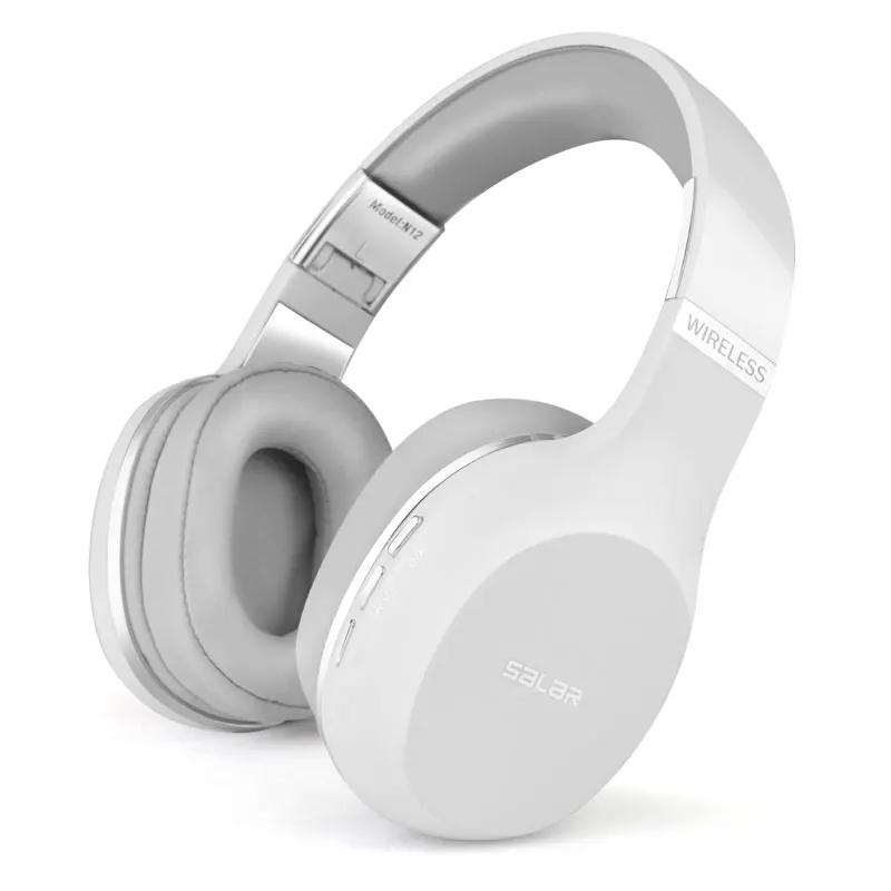 Salar N12 Беспроводная гарнитура складная Bluetooth гарнитура наушники Игровые наушники с микрофоном для телефона ПК Компьютеры - Цвет: white