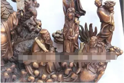 19 &quotДинастия Китайский дворец Фиолетовый Бронзовый Дракон Восемь бессмертных