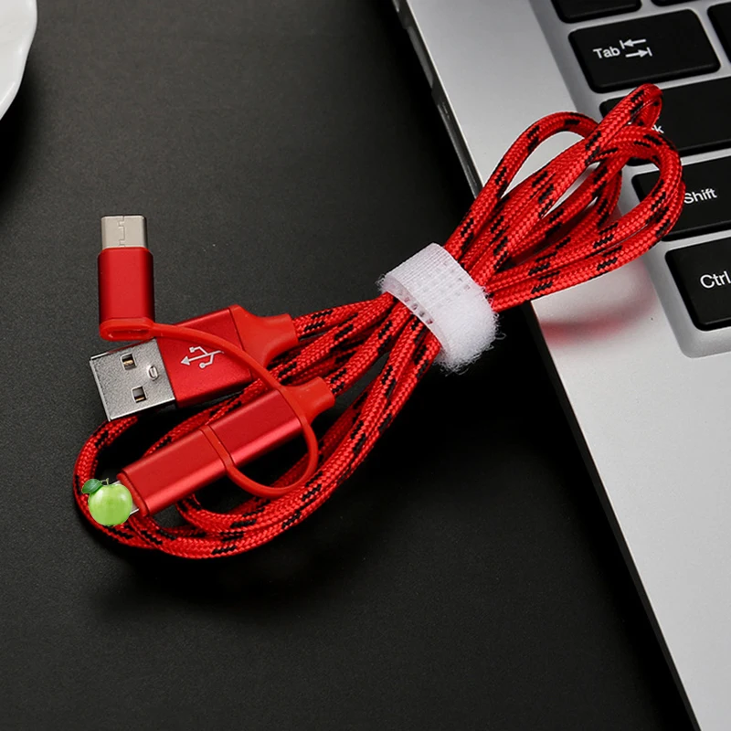 Кабели USB 3-в-1 для передачи данных кабель мобильного телефона кабель для передачи данных для Apple, Android для huawei Тип-C кабель для передачи данных от одного года до трех данных
