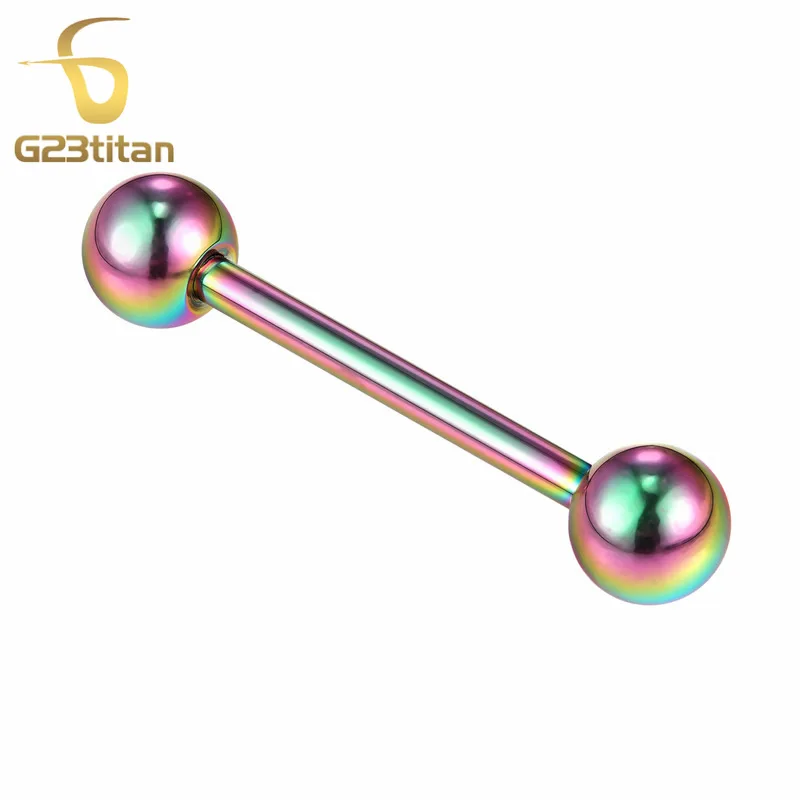 G23titan розовое золото цвет язык кольца 14g G23 титана прямой пирсинг штанга для языка