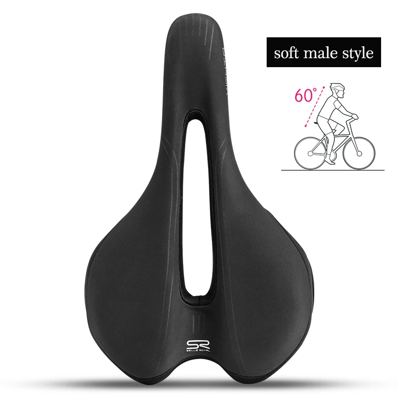 Soft male Style SELLE ROYAL велосипедное седло для велосипедного седла, дышащая водонепроницаемая Мягкая силиконовая подушка из искусственной кожи, велосипедное седло MTB для мужчин и женщин - Цвет: Soft male Style