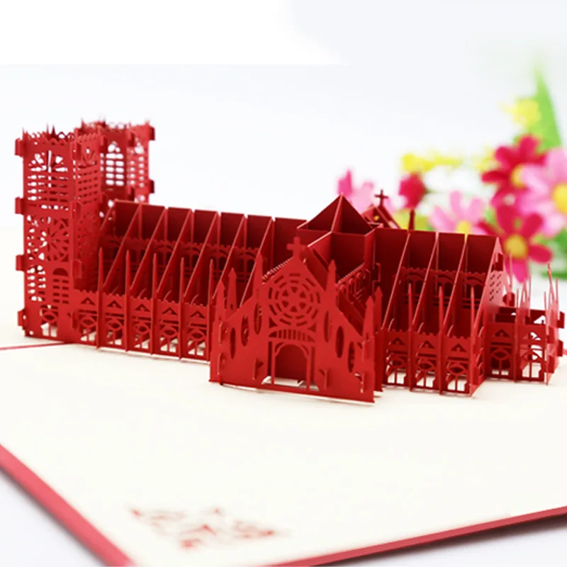 Нотр-Дам де Пари миниатюры день рождения 3D карты Карта мира аттракционы деловые приглашения карты мальчик подарки туристическая открытка
