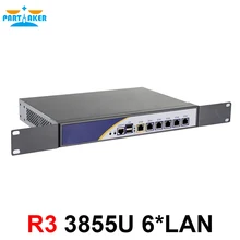 1U шкаф брандмауэр сервер сетевой маршрутизатор с 6*82583 в Gigabyte LAN Intel Celeron 3855U 2 г ram 32 г SSD