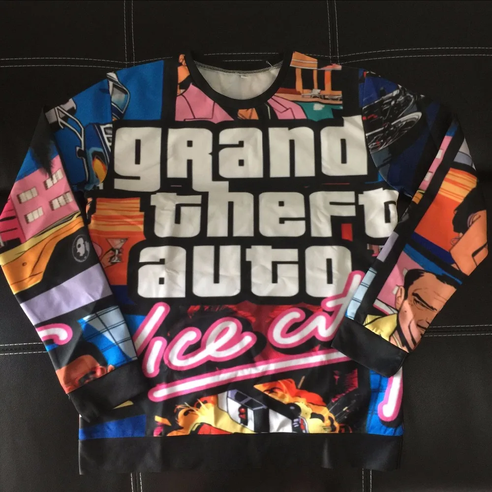 Новинка 2018 Модный свитшот gta с 3d принтом в стиле Харадзюку для мужчин и женщин