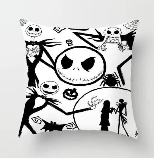 22 ZENGIA Nightmare Before Christmas Cushion cover GHOST Pillow cover Polyester Horror Throw pillows Sofa Decorative Pillow case - Color: 22