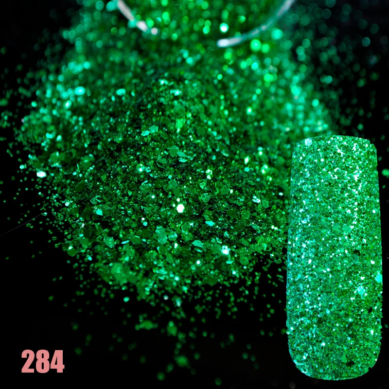 Смешанный дизайн ногтей Блестящий порошок цвет блёстки макияж супер блеск для