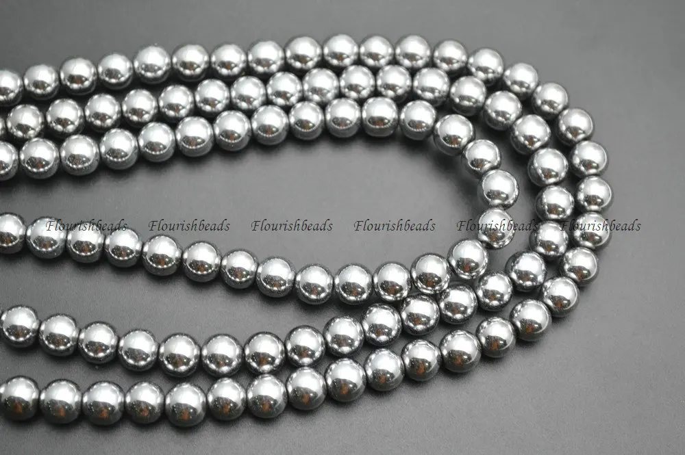 

2mm~12mm Silver Color Plating Natural Hematite Round Loose Beads DIY Jewelry Making Accessories 5 strands per lot