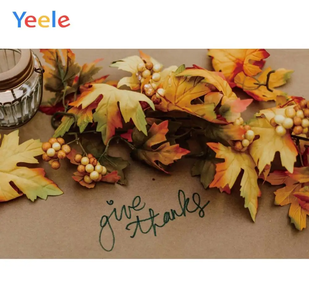 

Yeele Maple Leaves Wild Fruit Autumn Thanksgiving Photography Backgrounds Customized Photographic Backdrops for Photo Studio