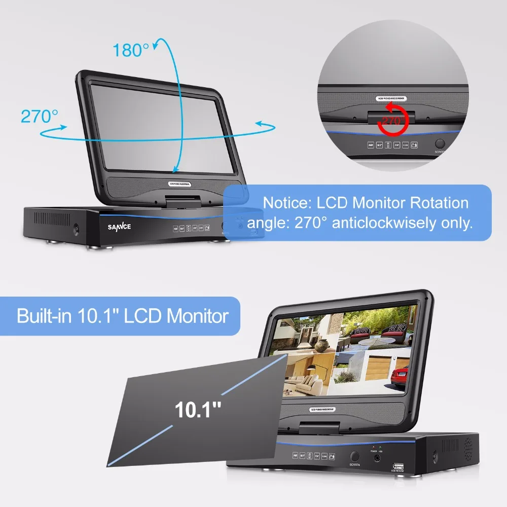4 канальная камера видеонаблюдения SANNCE 720 P DVR 2 шт. 1200TVL уличная инфракрасная