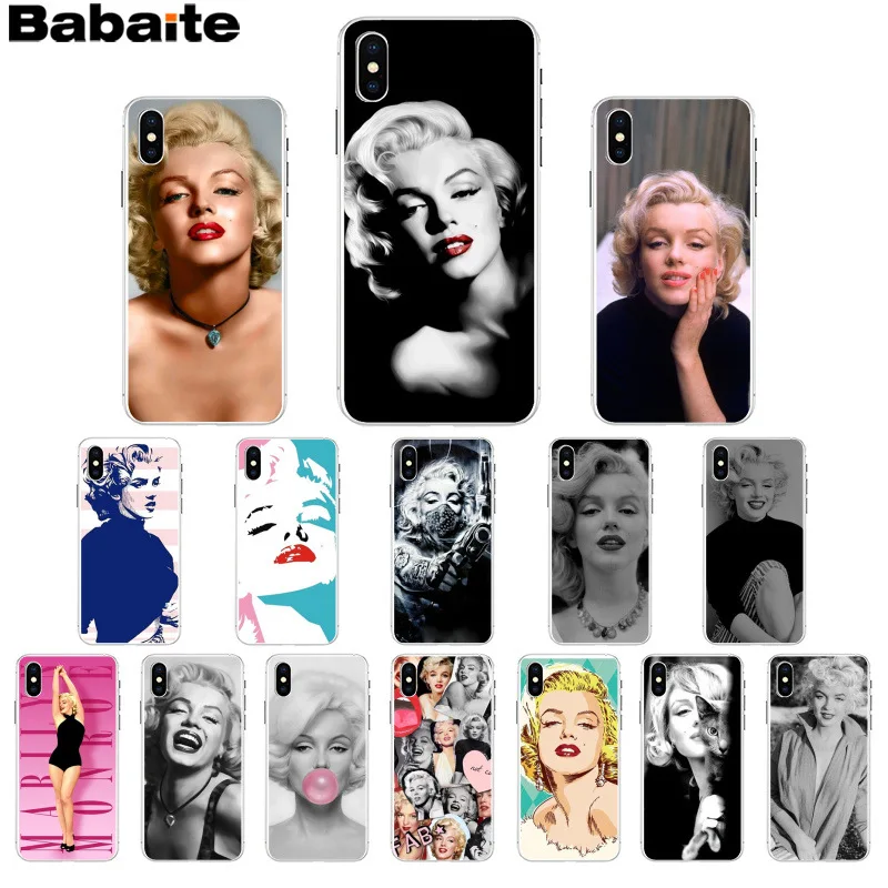 Marilyn Monroe мягкий чехол для телефона из ТПУ iPhone X XS MAX 6 6s 7 7plus 8 8Plus 5 5S SE XR 12 mini