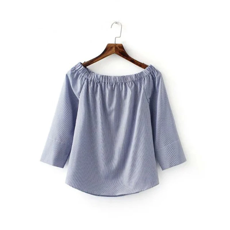 Блузка женская летняя с длинным рукавом эластичная|neck blouse|slash neck blouseshirt elastic |