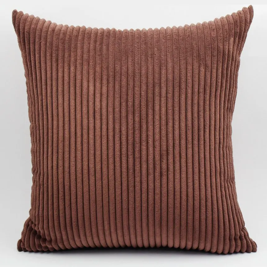 dark brown Для диванных подушек, наволочки для подушек в полоску вельвет 30x45/40х40/размером 45*45/40x60/50x50 мм/55x55/60x60 см Декоративные пледы подушка для дома наволочка крышка - Цвет: dark brown