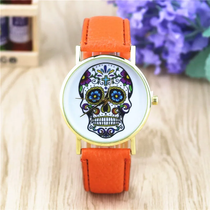 Известный Топ люксовый бренд ghost head belt мужские часы модные кварцевые женские