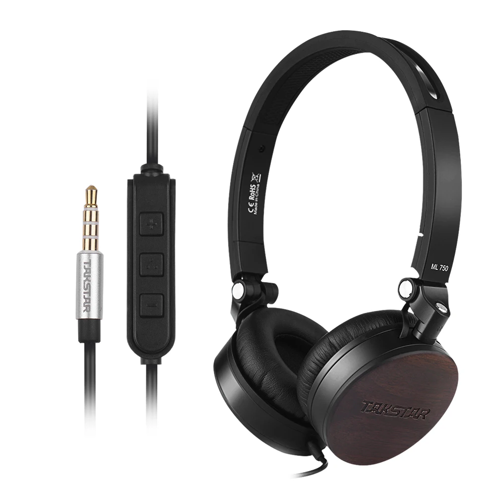 TAKSTAR мл 750 mfi сертифицированный сандаловое дерево Накладные наушники с микрофоном
