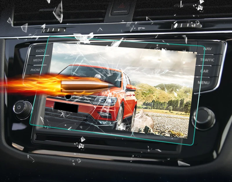 Стеклянная стальная наклейка для Volkswagen Tiguan 2017-2018 аксессуары интерьера Защитная